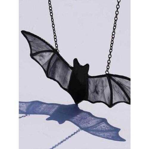 Halloween Bat Hanging Decoraion Home Bat Hanging Black Acrylic Belt Lanyard Pendant Window Decor Decoration Crafts