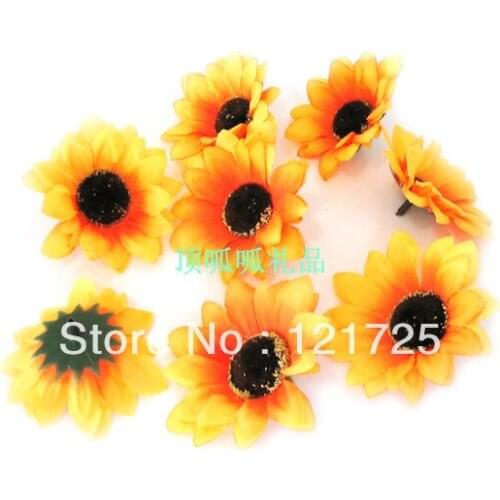 Free shipping Sunflower artificial flower silk flower 6cm wedding decoration home decoration flower props flower