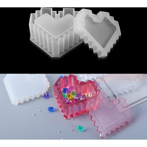 Love Heart Storage Box Silicone Molds Clear Candy Storage Boxes For DIY Resin Epoxy Mold Silicone Jewelry Making Accessories