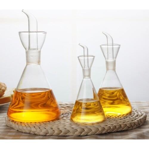 Creative Olive Oil Dispenser Vinegar Seasoning Bottle Clear Glass Leak-Proof Soy Sauce Container Kitchen Cooking Tool Gravy Boat