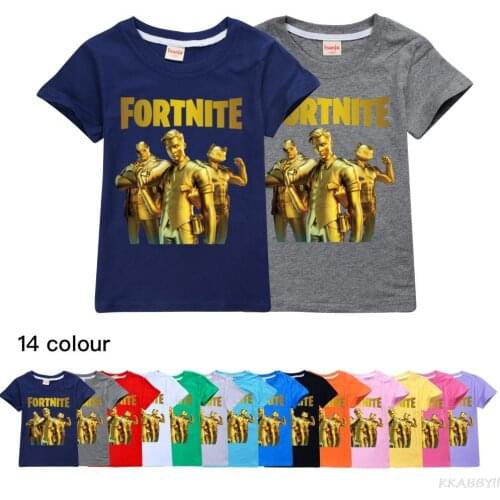 Fortnites Summer Fashionable Short Sleeve O-Neck Tee Tops Children Game T-Shirts Girls Boys Clothing