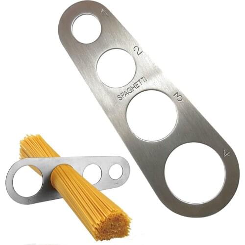 Stainless Steel Pasta Ruler Spaghetti Measurer Control Tools Easy Clearing 4 Holes Restaurant Kitchen Supplies Noodle Pasta Tool