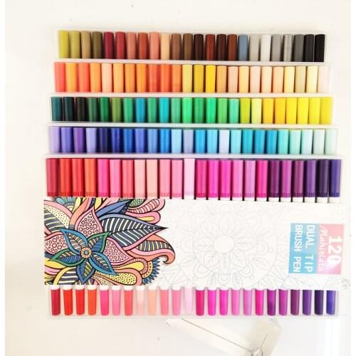 60 100 120 Art Markers Brush Pen Manga Drawing Fineliner Lettering Calligraphy Pen Bullet Journal Watercolor Pens Art Supplies