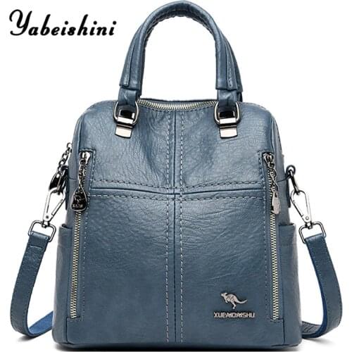 2020 Multifunctional ladies backpack for women travel backpack High-quality luxury leather Shoulder backpack sac a dos femme