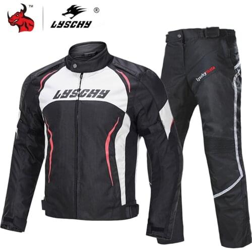 LYSCHY Autumn Winter Motorcycle Jacket Pants Suit Waterproof Moto Jacket Cold-proof Riding Clothing CE Protective Gear Armor