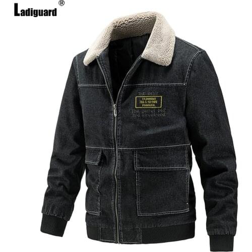 2021 European and American style Demin Jackets Plus Size 5xl Mens Autumn Retro Tops Blue Demin Overcoats Winter Velvet Outerwear