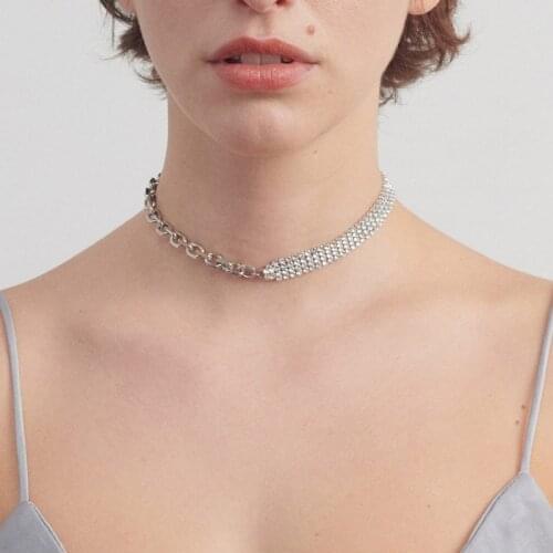 Justine clenquet Necklace Couli Nazha Same New Multi Crystal Chain Female Necklaces Choker Fashion Wedding Bridesmaid Jewelry