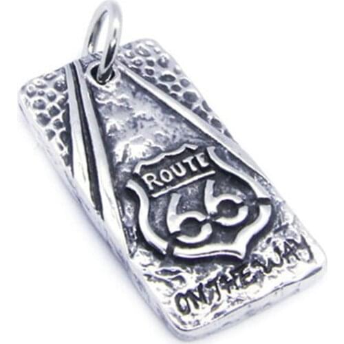 Newest Design Highway Route 66 Pendant 316L Stainless Steel Jewelry Biker Style Pendant
