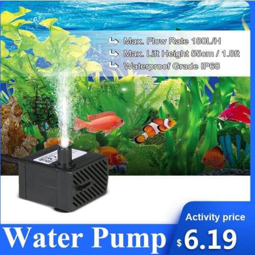 2W/2.5W/4W Submersible Water Pumpr Fountain Pump Filter Fish Pond Aquarium Water Pump Tank Garden Fountain AC110V/220V