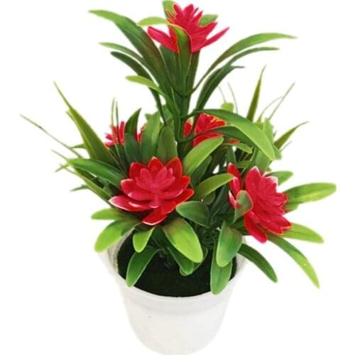 1pcs Realistic Artificial Flowers Plant Pot Outdoor Office Decoration Gift Simulation Flower Desktop Ornaments Potted Plant