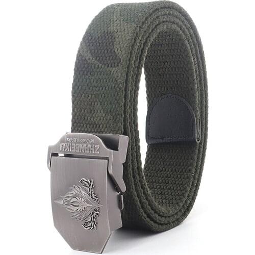Flaming Mountain Metal Buckle Brand Belt Men Striped Canvas Knit Tactical Belt Men Military Nylon Waist Strap Cinto Unisex 2021