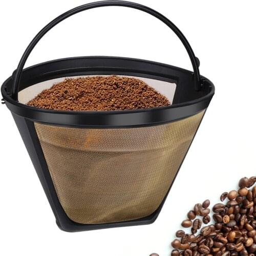 1 pcs Stainless steel Coffee Filter Mesh Handmade Reusable Cone-Style Kitchen Gadgets Coffee Filter Coffee Maker Accessories
