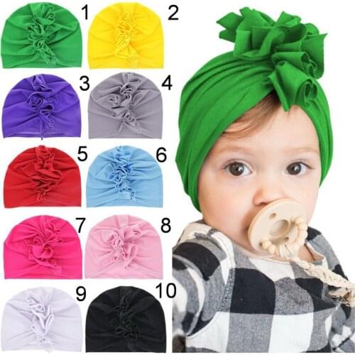 Baby Hat Newborn Elastic Hats for Girls Cotton Turban Infant Soft Cute Solid Knot Beanie Cap Accessories Headwear MZ021