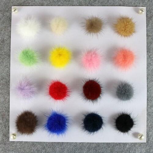 Mink Fur Ball 100PCS 30MM 35MM Fur Pompom DIY Jewelry Findings Mink Ball for shoes cloth