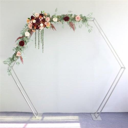 Hexagon Wedding Arch Iron Stand Wedding Background Decoration Flower Stand Balloon Door Birthday Party Decor