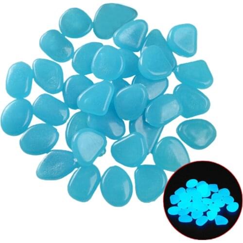 Glow Pebbles Simulation Cobble Luminous Stones Man Made Rock Fish Tank Mixed Colors 100pcs 2.2cm Resin Gardening Decorations
