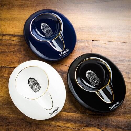 Top-End Cigar Ashtray Smoking Ash Trays Single Cigar Holder Home Bar Tobacco Pocket Cigarettes Ashtrays for Office Party Ashslot