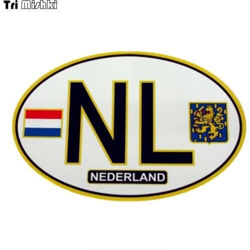 Tri Mishki WCS809 Coat of arms of the Netherlands abbreviation flag car sticker colorful Decals Motorcycle Accessories Stickers