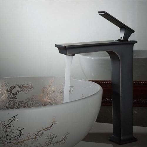 Vidric Basin Faucet Black Oil Brushed Brass Crane Bathroom Faucets Hot and Cold Water Mixer Tap Contemporary Mixer Tap torneira