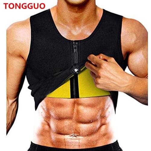 Men Quality Neoprene Sauna Sweat Vest Workout Waist Trainer Slimming Shirt Fitness Tank Top Fat Burner for Weight Loss Corsets