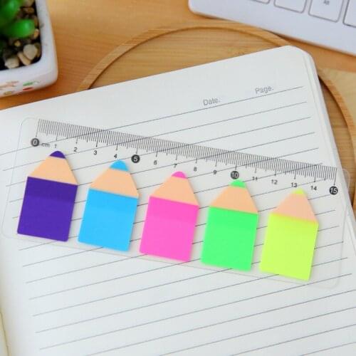 1pcs BZNVN South Korea stationery creative pencil shaped fluorescent classification index sticker label 66740