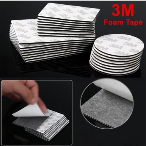 10Pcs Double Sided Tape 3m Black Foam Tape Strong Pad Mounting Adhesive Repair Tape Round/Rectangle Thickness 2mm
