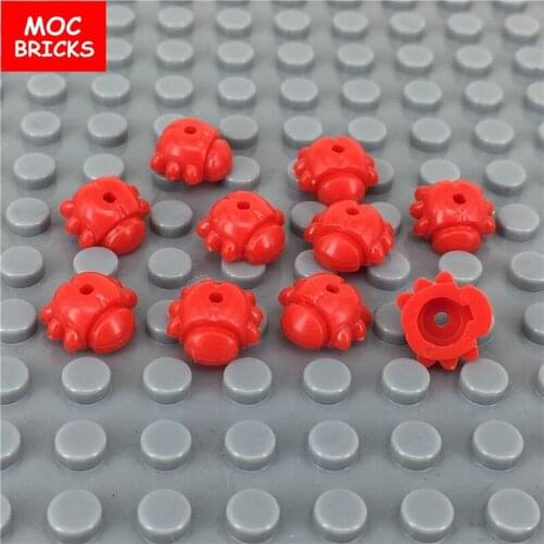 100 pcs/lot MOC Bricks DIY Animal Friends Ladybug with Stud Holder fit with 93081b NEW Educational Building Model kid Block gift