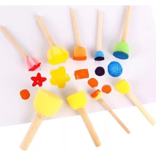 5pcs Kids Toddler Sponge Stamp Brush Kits Flower Drawing Toys For Children Paint Toys Painting Educational Toys