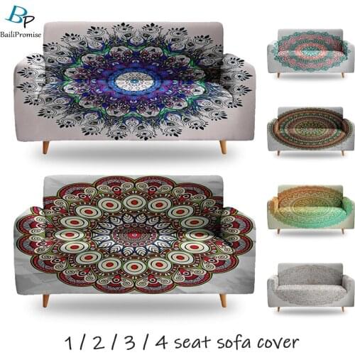 1/2/3/4-Seater Mandala Painting Style Sofa Cover Bohemia Sofa Set Custom Living Room Bedroom Furniture Apartment Decoration