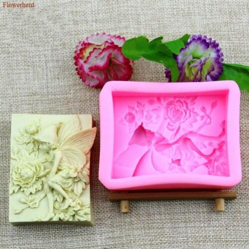 Flower Faerie Shape Silicone Mold Handmade Soap Mold Fondant Cake Mold DIY Chocolate Candy Mold Cake Decorating Tools Bakeware