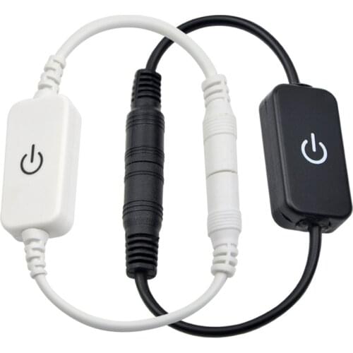 DC12-24V Black/White Dimmer Touch Switch Adjustable brightness LED Dimmer for Connecting Single Color LED Strip Female Lamp tape