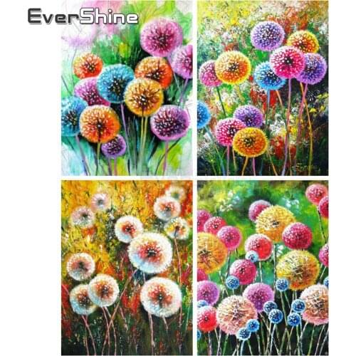 EverShine Diamond Painting Full Square Dandelion Cross Stitch Diamond Embroidery Flowers Bead Picture Kits Handmade Hobby Gift