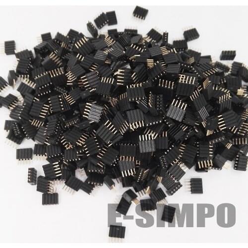 200pcs 1.27mm 1X5P PCB Female Header Straight Single Row 180o Rohs Plastic Height 4.6mm