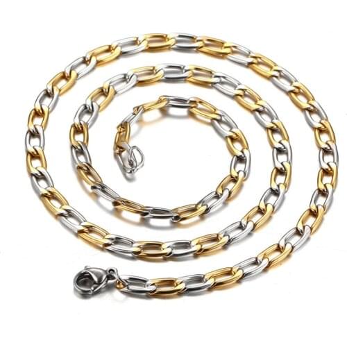 Hot Sale Gold Color And Silver Color Stainless Steel Chain Necklace