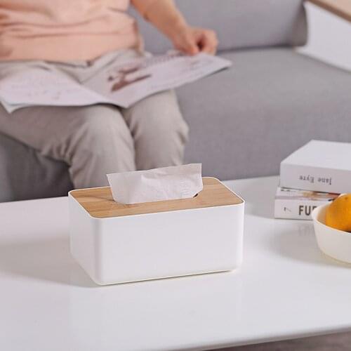 2021Japanese-style household storage bamboo tissue box kitchen storage pumping paper decorative box desk storage tissue box