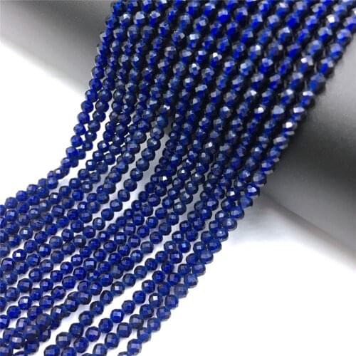 2mm 3mm Round Faceted Gem Beads Natural Small Sapphires Stone Bead Necklace Jewelry Findings Spacer Earring Bracelet Accessories