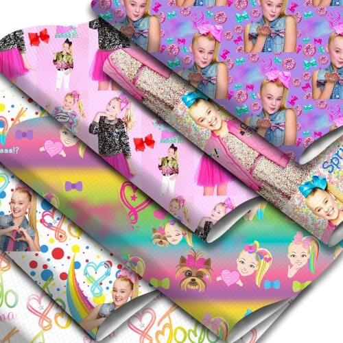 Girls Faux Leather Sheets Dog Hearts Hair Bows Printed Synthetic Leather Fabric 20x33cm for DIY Bowknots Earrings Making