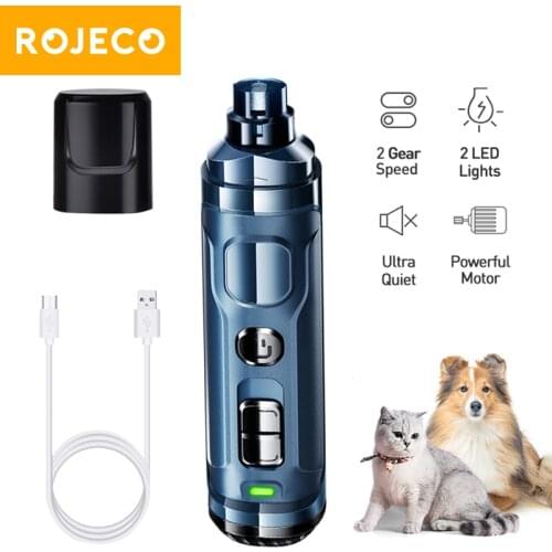 ROJECO N30 Rechargeable Dog Nail Grinder Electric Pet Nail Clipper For Dogs Automatic Cat Claws Cutter Dog Nail Clippers Trimmer