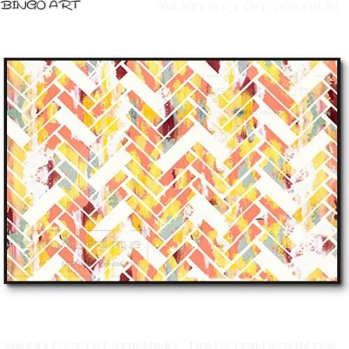 Fashion Colors Hand-painted Pop Fine Art Abstract Rectangle Picture for Wall Decor Handmade Rich Colors Abstract Oil Painting