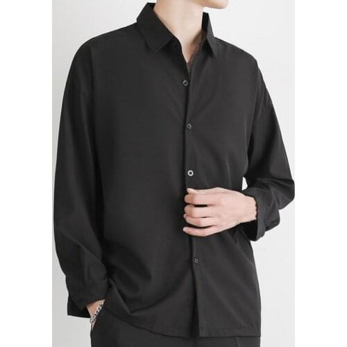 2021 Casual Thin Regular Fit Long Sleeve Casual Shirt Turn-down Collar Soft Buttons Closure Simple Solid Color Men Shirt Top