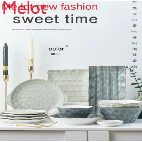Internet Celebrity Tableware Bowl and Plates Set Household Nordic and Japanese Style Bowl Plate Bowls andChopsticks Combination
