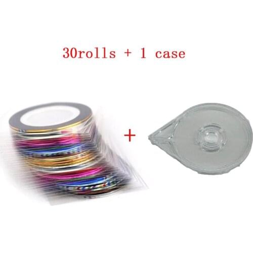 Mixed Color DIY Nail Art Tip Decoration Sticker Striping Tape Line Empty Case Tool Sticker Box Holder Portable Easy Use