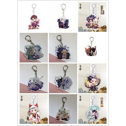 New HOT Game Onmyoji Anime Acrylic Bags Pendant Ootakemaru Kaguya Gifts Hime Kidoumaru Hakuzōsu Keychains Keyrings Toy
