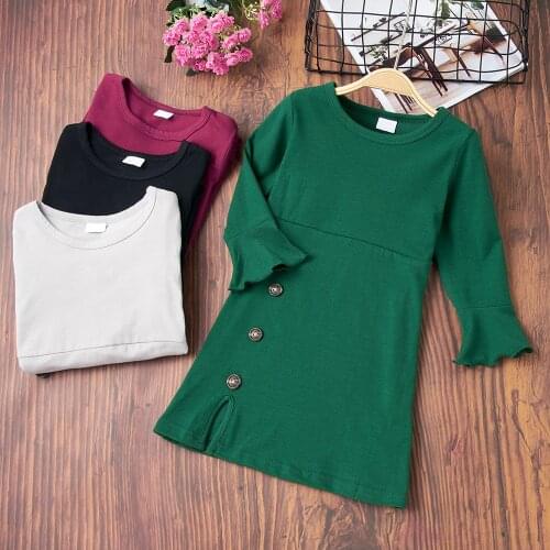 Baby / Toddler Elegant Flare-sleeve Solid Dress