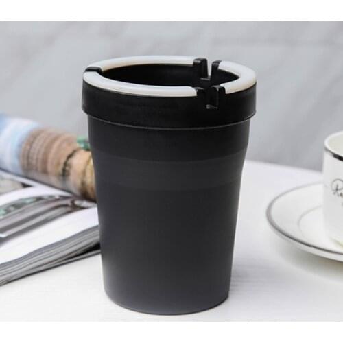 Glow-Top Night Light Car Ashtray Auto Cigarette Ash Holder Car Accessories (Black)