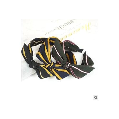 60pcs/lot DIY Multi Fabrics Simple Bowknot Headband Stripe Wide Head Bands Hair Styling Tools Accessory HA966