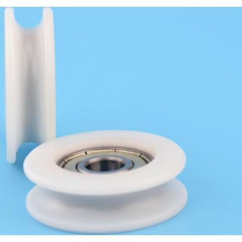 1PCS sliding door delrin V type groove pulley roller wheel wear resisting low noise 8x34x10.0mm ball bearing POM roller
