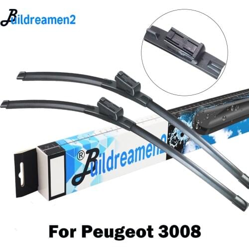Buildreamen2 For Peugeot 3008 Mk1 Mk2 2008-2018 Car Frameless Wiper Blade Auto Rubber Windshield Wiper