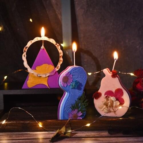 Candle Silicone Mold 3D Geometric Shape Aromatherapy DIY Epoxy Resin Mold Soy Wax Soap Making Handmade Crafts Home Decoration