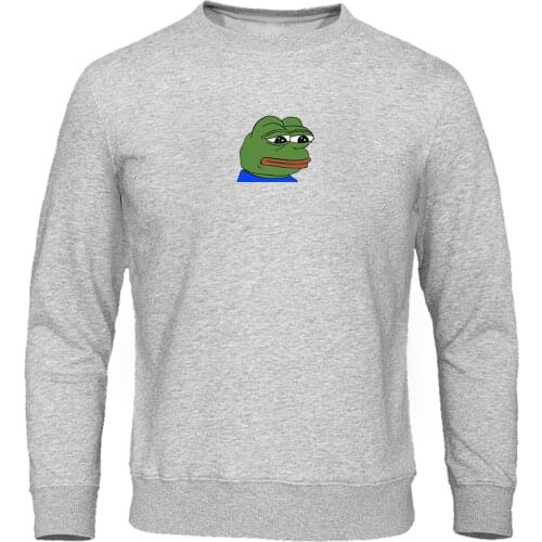 Men Hoodies Hip Hop Fleece Hoodie Sweatshirts Male Sad Frog Print Pullovers High Quality Tracksuit Funny Streetwear Man Hoody